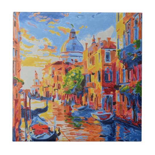 Carreau Venetian Canal at Sunset tile  (Devant)