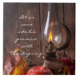 Carreau Venez en sa présence avec Thanksgiving, Psaume 95