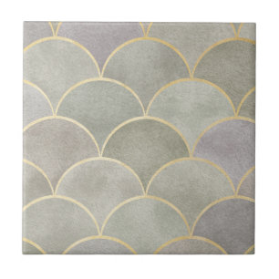 Carreau Ventilateur art déco métallique brillant motif, Dé