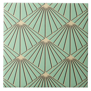 Carreau Ventilateur Motif Retro Mint Green Art Déco