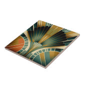 Carreau Ventilateur or et vert Motif Art Déco (Côté)