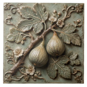 Carreau Verger de Figuiers Rustique Faux Relief Botanique