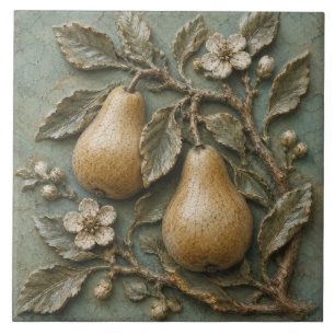 Carreau Verger de Fleurs de Poirier Rustique Faux Relief
