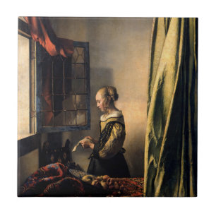 Carreau Vermeer - Fille lisant une lettre à une fenêtre ou