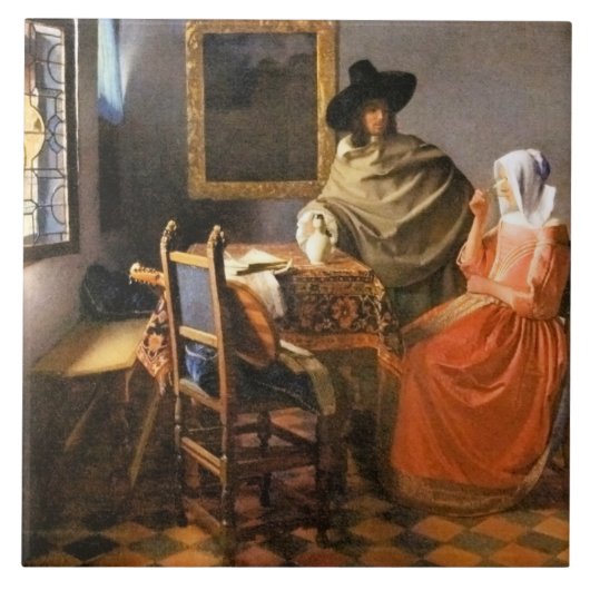 Carreau Vermeer - Le verre de vin, (Devant)
