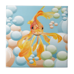 Carreau Vermillion Oiseaux Dans L'Eau Bubble Pastel