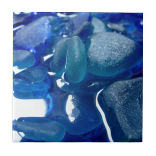 Carreau Verre bleu de mer de bord de la mer