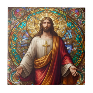 Carreau Verre coloré Jésus Christ