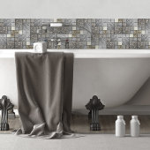 Carreau Verre de luxe, coque et métal géométrique N1