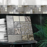 Carreau Verre de luxe, coque et métal géométrique N4<br><div class="desc">Ce magnifique carrelage fait partie de ma collection Luxury Glass, Shell & Metal Geometry. Utilisez-le seul ou en combinaison avec d'autres carreaux pour créer un look étonnant dans la salle de bain ou la douche - mosaïque d'accent derrière le mixer ou la baignoire par exemple, ou utilisez-les pour l'artisanat -...</div>
