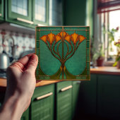 Carreau Verre en fleur enchâssé