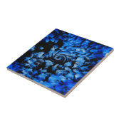 Carreau Verre Noir Et Bleu Abstrait (Côté)