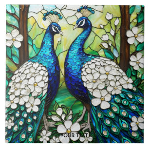 Carreau Verre Peacock Cute Imaginaire