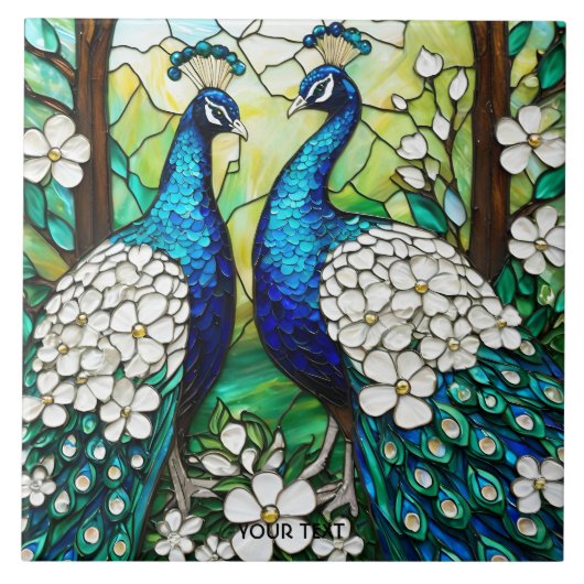 Carreau Verre Peacock Cute Imaginaire (Devant)