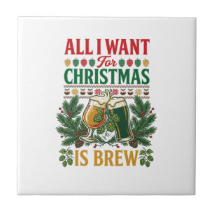 Carreau Verres à bière de Noël Brew All Want Pine Hops