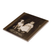 Carreau vers 1910 pitbull et bébé RPPC (Côté)