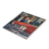 Carreau vers 1960 calandre cadillac rouge (Côté)