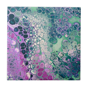 Carreau Verse acrylique sirène, Cool coloré Abstrait