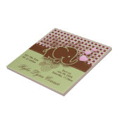 Carreau Vert de brun de rose de la conception | d'éléphant (Côté)