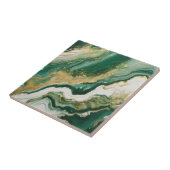 Carreau Vert émeraude et marbre doré Agate Abstrait (Côté)