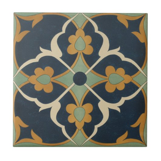 Carreau Vert en céramique ornemental d'art du cru 1884 (Devant)