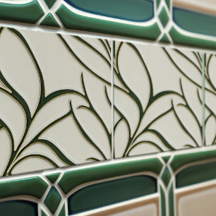 Carreau Vert et beige crème bio motifs