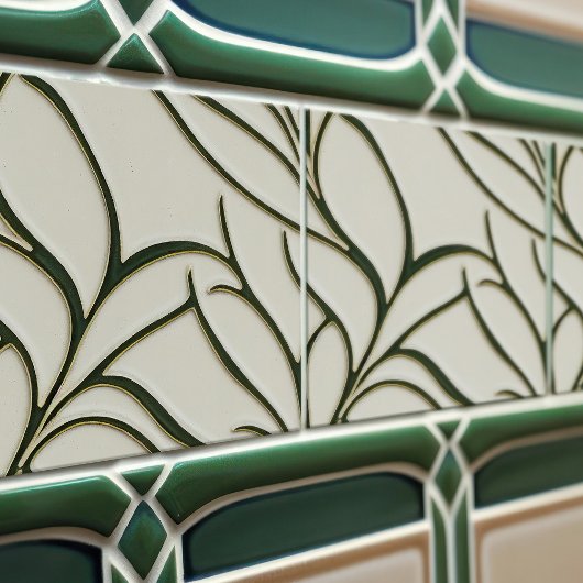 Carreau Vert et beige crème bio motifs