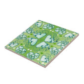 Carreau Vert et blanc Whimsical Romantique Coeurs motif (Côté)