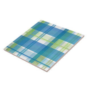 Carreau Vert et bleu de plaid de Madras