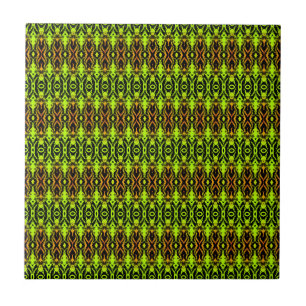 Carreau Vert et orange géométrique vibrant