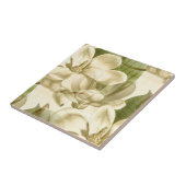 Carreau vert floral de magnolia (Côté)