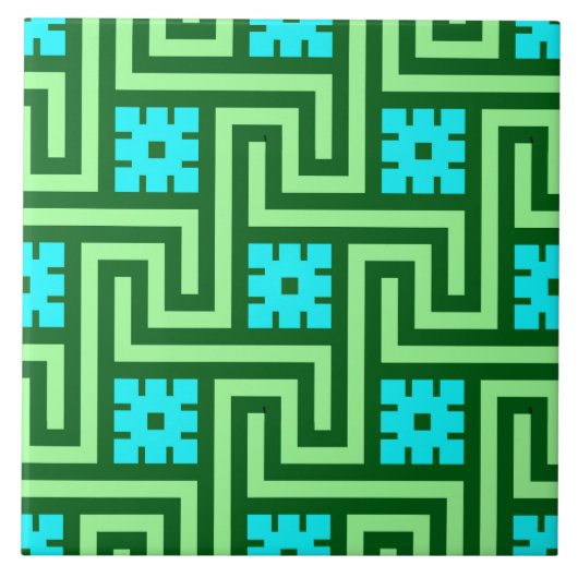 Carreau Vert grec de clé, de turquoise et de jade de Deco (Devant)