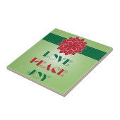 Carreau Vert moderne et rouge Amour, Paix, Joie citation (Côté)