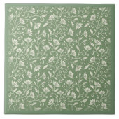 Carreau Vert pâle avec fleurs blanches (Devant)