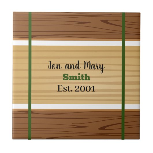 Carreau Vert rayé et aspect bois  (Devant)