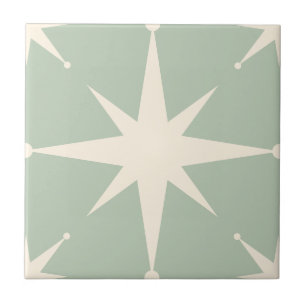 Carreau vert Starburst milieu du siècle moderne Vintage