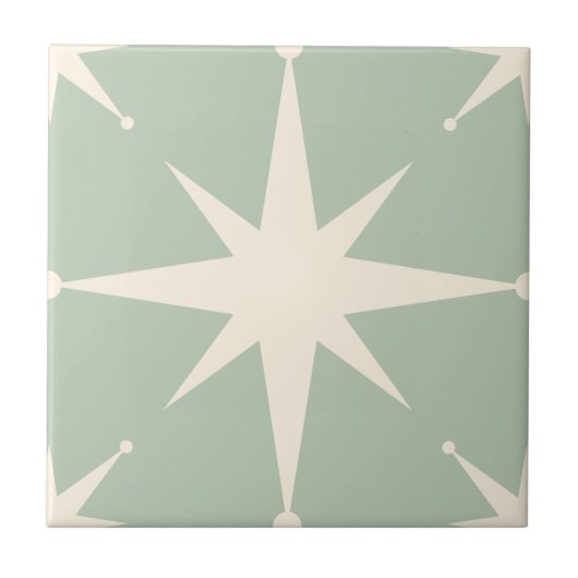 Carreau vert Starburst milieu du siècle moderne Vintage (Devant)