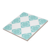 Carreau Vert turquoise bleu 4 points design géométrique bl (Côté)