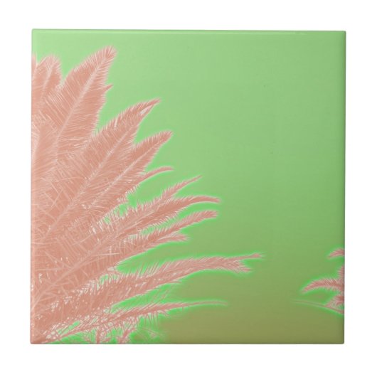 Carreau Vibes d'été Palm Tree Feuilles Pale Green (Devant)