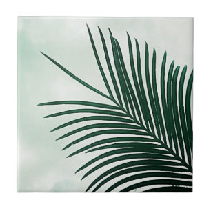 Carreau Vibes d'été Palm Tree Feuilles Pale Green