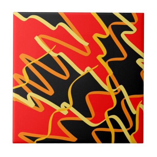 Carreau Vibes positives de la couleur Joyeux art Abstrait (Devant)