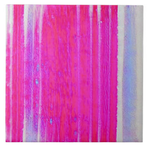 Carreau Vibrant Abstrait rose et violet rayures Art