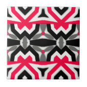 Carreau Vibrant Abstrait rose noir blanc et gris Motif (Devant)