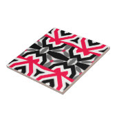 Carreau Vibrant Abstrait rose noir blanc et gris Motif (Côté)