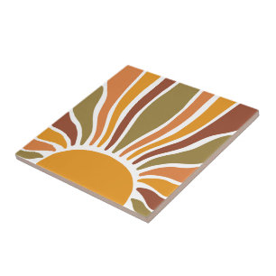 Carreau Vibrant Boho Terracotta Gold Sun