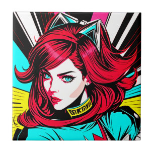 Carreau Vibrant Manga Girl Carrelage en céramique - Pop Ar