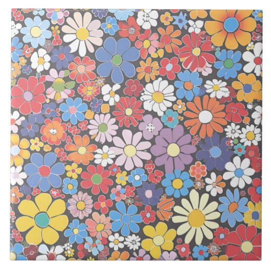 Carreau Vibrant Millefiori Élégant Motif (Devant)