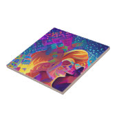 Carreau Vibrant multicolore beau violet jaune fuchsia (Côté)
