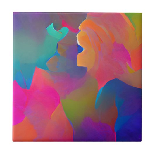 Carreau Vibrant multicolore beau violet jaune fuchsia (Devant)
