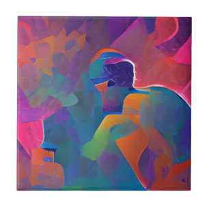 Carreau Vibrant multicolore belle fuchsia jaune violet